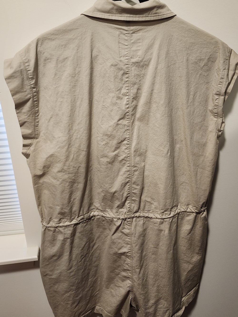 Celebrity Pink Beige Casual Romper with Button Front - Picture 3 of 3